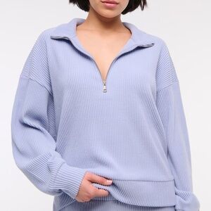 Abercrombie & Fitch Lounge Brushed Rib Half Zip